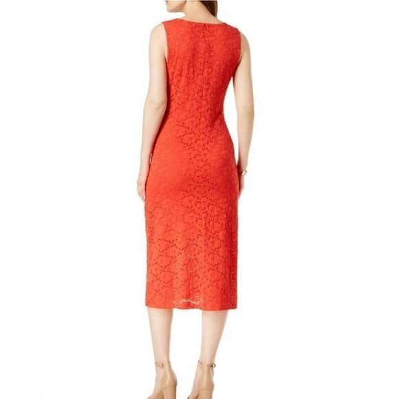 Alfani Lace Midi Dress in Cherry Bliss Color - Picture 2 of 8